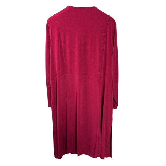 Lane Bryant Long Fuchsia Hook and Eye Front Duster Cardigan Size 18/20 New - Picture 6 of 8